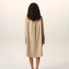 Rochie-cămașă largă Ami de Coeur din lână nouă, bej Rochie-cămașă largă Ami de Coeur din lână nouă, bej