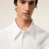 Rochie-cămașă largă din bumbac alb Ami de Coeur