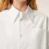 Rochie-cămașă largă din bumbac alb Ami de Coeur