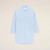 Rochie-cămașă largă din bumbac albastru Ami de Coeur Rochie-cămașă largă din bumbac albastru Ami de Coeur