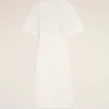 Rochie lungă mulată din bumbac alb Rochie lungă mulată din bumbac alb