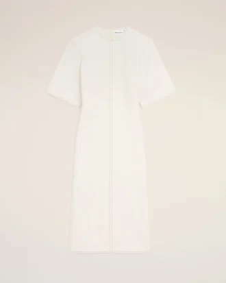 Rochie lungă mulată din bumbac alb