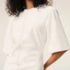 Rochie lungă mulată din bumbac alb Rochie lungă mulată din bumbac alb