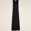 Rochie maxi fără mâneci din satin negru