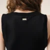 Rochie maxi fără mâneci din satin negru