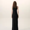 Rochie maxi fără mâneci din satin negru
