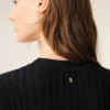 Rochie mini din tricot negru cu godet