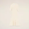 Rochie mini Godet din tricot alb