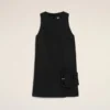 Rochie mini neagră din lână nouă, cu curele