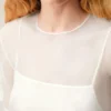Rochie mini trapez din mătase albă