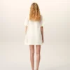 Rochie mini trapez din mătase albă