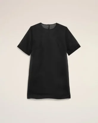 Rochie mini trapez din mătase neagră