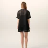 Rochie mini trapez din mătase neagră