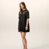 Rochie mini trapez din mătase neagră