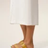 Sandale cu cataramă din piele de vacă galbenă