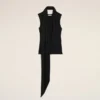Top fără mâneci din jersey negru Lavalliere Top fără mâneci din jersey negru Lavalliere