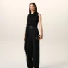 Top fără mâneci din jersey negru Lavalliere Top fără mâneci din jersey negru Lavalliere