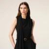 Top fără mâneci din jersey negru Lavalliere Top fără mâneci din jersey negru Lavalliere