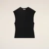 Top mulat fără mâneci din jersey negru Top mulat fără mâneci din jersey negru