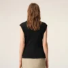Top mulat fără mâneci din jersey negru Top mulat fără mâneci din jersey negru
