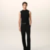 Top mulat fără mâneci din jersey negru Top mulat fără mâneci din jersey negru
