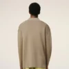 Trico de polo cu mâneci lungi din lână bej Trico de polo cu mâneci lungi din lână bej