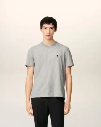 Tricou ADC din bumbac gri cu contrast