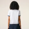 Tricou alb Ami de Coeur cu patch-uri tricotate Tricou alb Ami de Coeur cu patch-uri tricotate