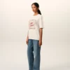 Tricou alb din bumbac Ami Paris cu imprimeu Heritage Tricou alb din bumbac Ami Paris cu imprimeu Heritage