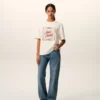 Tricou alb din bumbac Ami Paris cu imprimeu Heritage Tricou alb din bumbac Ami Paris cu imprimeu Heritage