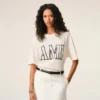 Tricou alb din bumbac cu imprimeu Ami Paris Tricou alb din bumbac cu imprimeu Ami Paris