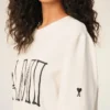 Tricou alb din bumbac cu imprimeu Ami Paris Tricou alb din bumbac cu imprimeu Ami Paris