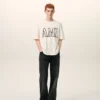 Tricou alb din bumbac cu imprimeu Ami Paris Tricou alb din bumbac cu imprimeu Ami Paris
