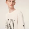 Tricou alb din bumbac cu imprimeu Ami Paris Tricou alb din bumbac cu imprimeu Ami Paris