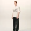 Tricou alb din bumbac cu imprimeu Ami Paris Tricou alb din bumbac cu imprimeu Ami Paris