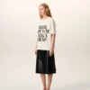 Tricou alb din bumbac cu imprimeu caracteristic