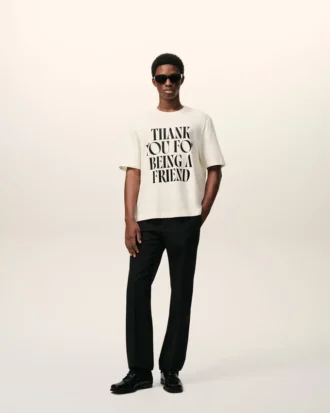 Tricou alb din bumbac cu imprimeu caracteristic