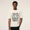 Tricou alb din bumbac cu imprimeu caracteristic