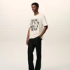 Tricou alb din bumbac cu imprimeu caracteristic