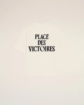 Tricou alb din bumbac cu imprimeu Place Des Victoires