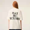 Tricou alb din bumbac cu imprimeu Place Des Victoires Tricou alb din bumbac cu imprimeu Place Des Victoires