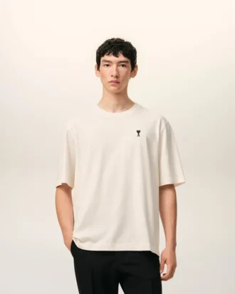 Tricou alb din bumbac cu imprimeu Place Des Victoires