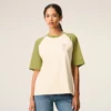 Tricou alb și verde din bumbac cu patch-uri tricotate Ami de Coeur T-Shirt Tricou alb și verde din bumbac cu patch-uri tricotate Ami de Coeur T-Shirt