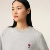 Tricou cu mâneci lungi din bumbac gri Ami de Coeur