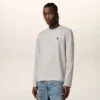 Tricou cu mâneci lungi din bumbac gri Ami de Coeur