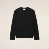 Tricou cu mâneci lungi Red Ami de Coeur din bumbac negru