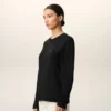 Tricou cu mâneci lungi Red Ami de Coeur din bumbac negru