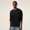 Tricou cu mâneci lungi Red Ami de Coeur din bumbac negru