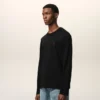 Tricou cu mâneci lungi Red Ami de Coeur din bumbac negru