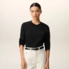 Tricou cu mâneci lungi Red Ami de Coeur din bumbac negru
